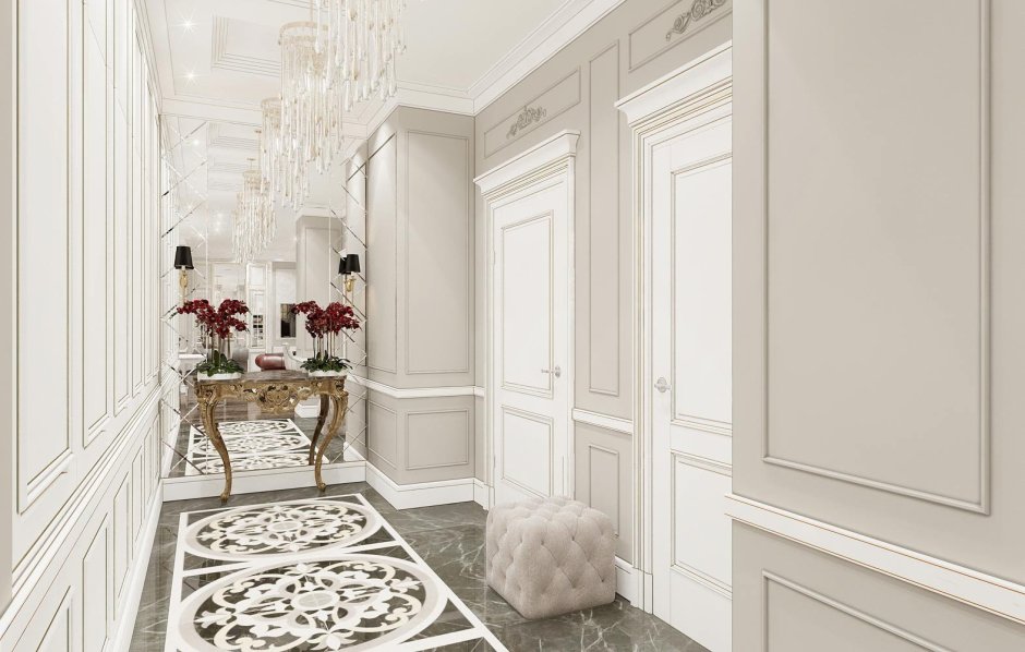 Классический стиль в квартире в белом цвете