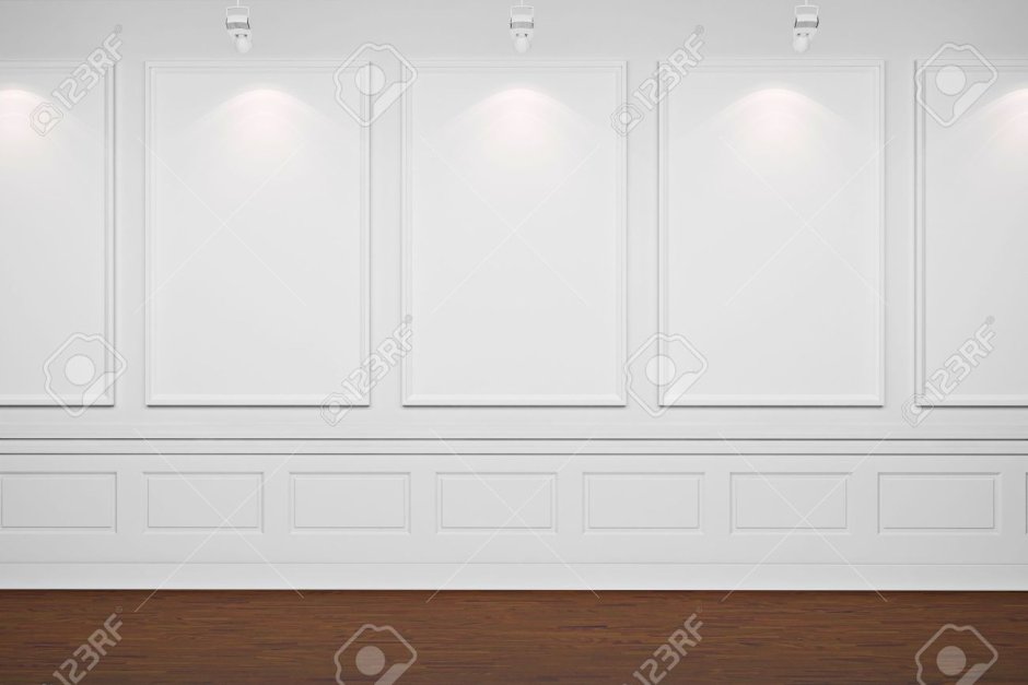 Стена с молдингами для фотошопа белая