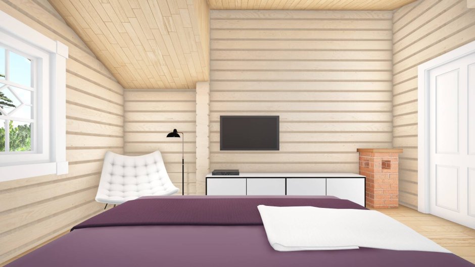 Стена за кроватью в спальне