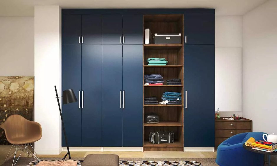 Синий шкаф в интерьере