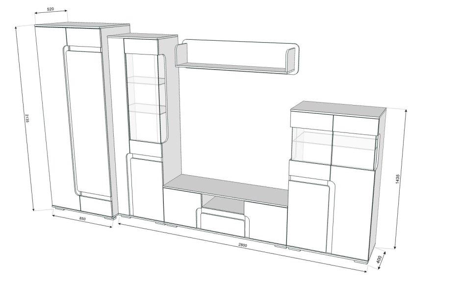 Стенка Марсель-1 (ясень Анкор)