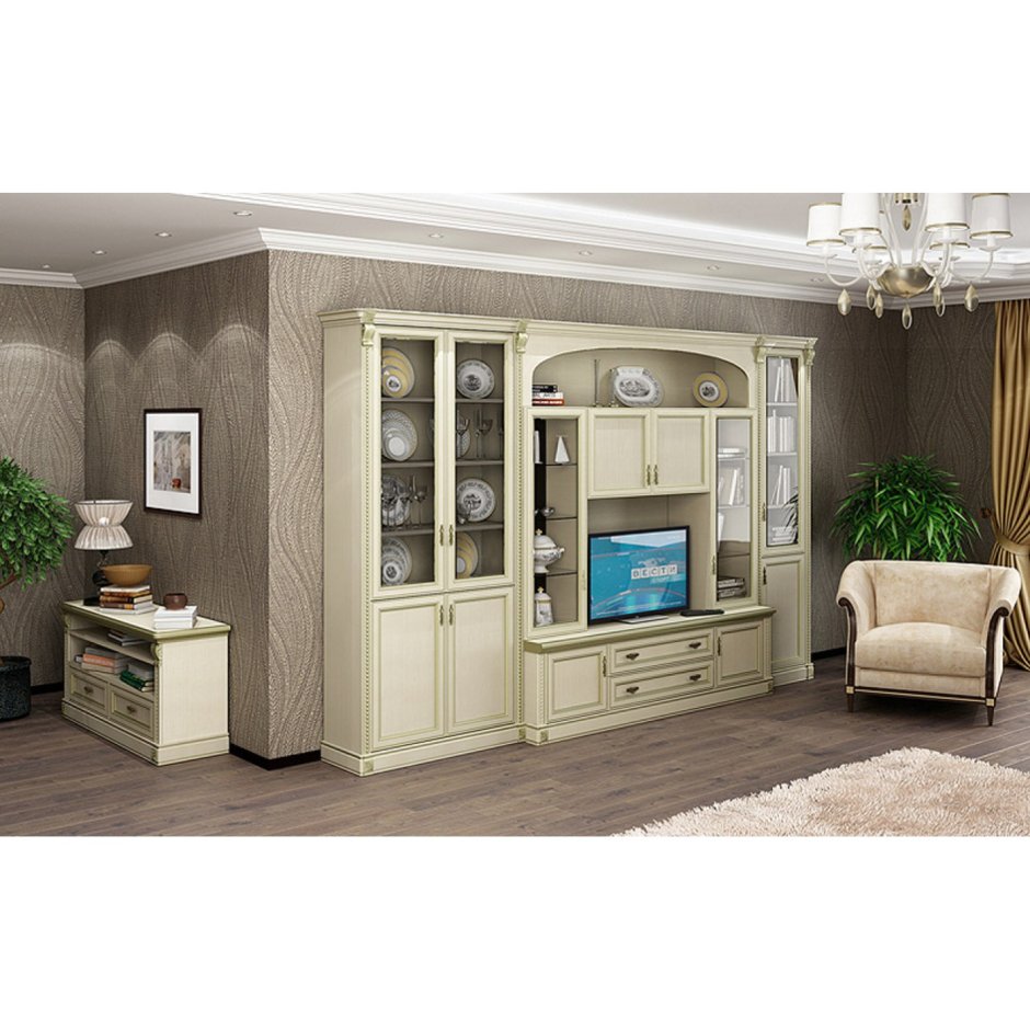 Гостиная Горизонт Марсель венге/белый глянец