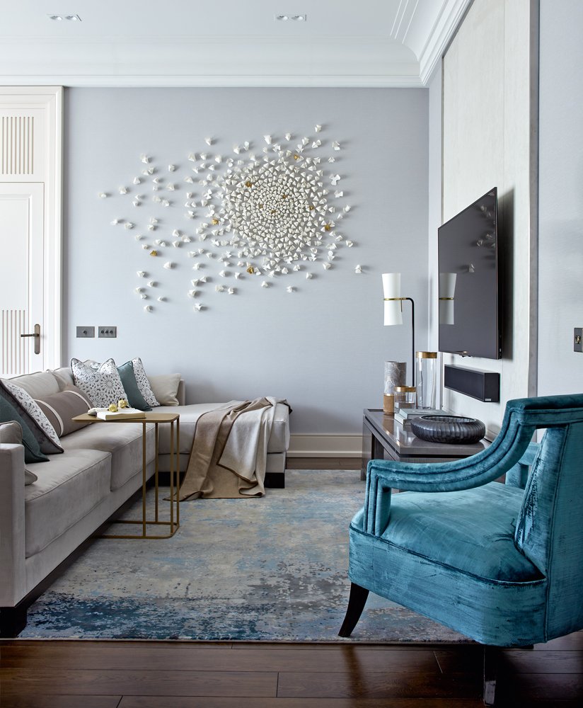 Гостиная с акцентной стеной