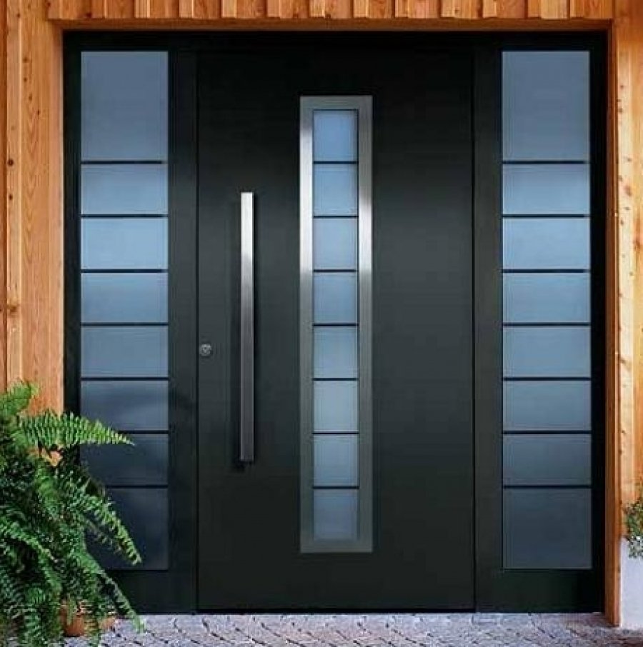 Современные входные двери со стеклом
