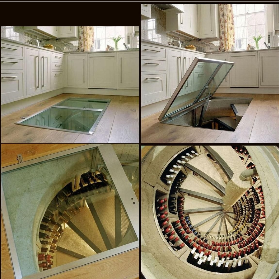 Стеклянный люк в винный погреб