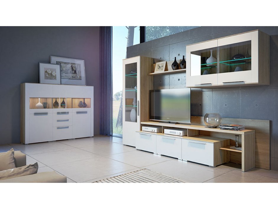 Стенка под телевизор на стене