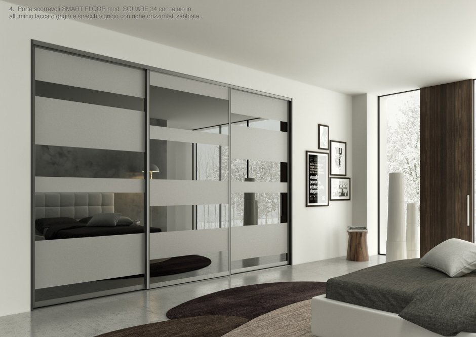 Графитовое зеркало в интерьере