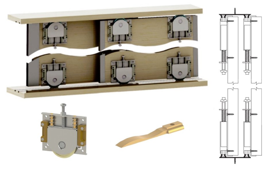 Система для раздвижных дверей Betta 1800 мм для 2 дверей