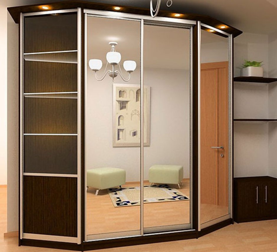 Шкаф купе венге с зеркалом
