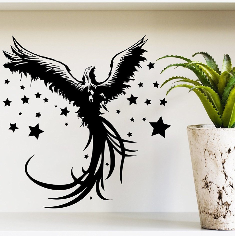 Трафарет птицы на стену