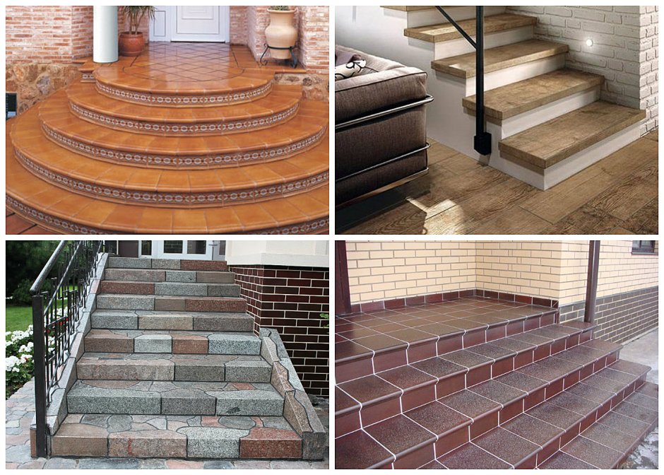 Отделка крыльца бетонной плиткой