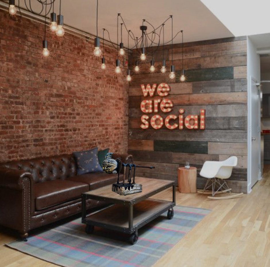 Стиль Индастриал Шик библиотека