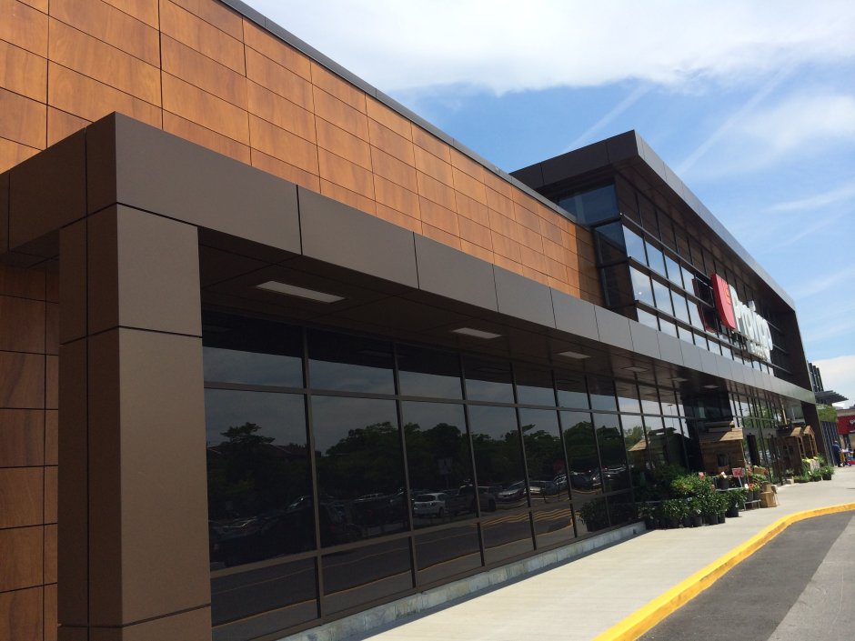 Алюкобонд под дерево фасад