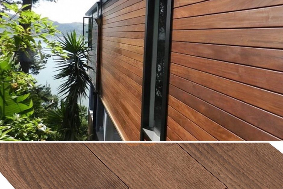 Тонкопиленная фасадная доска на фасаде