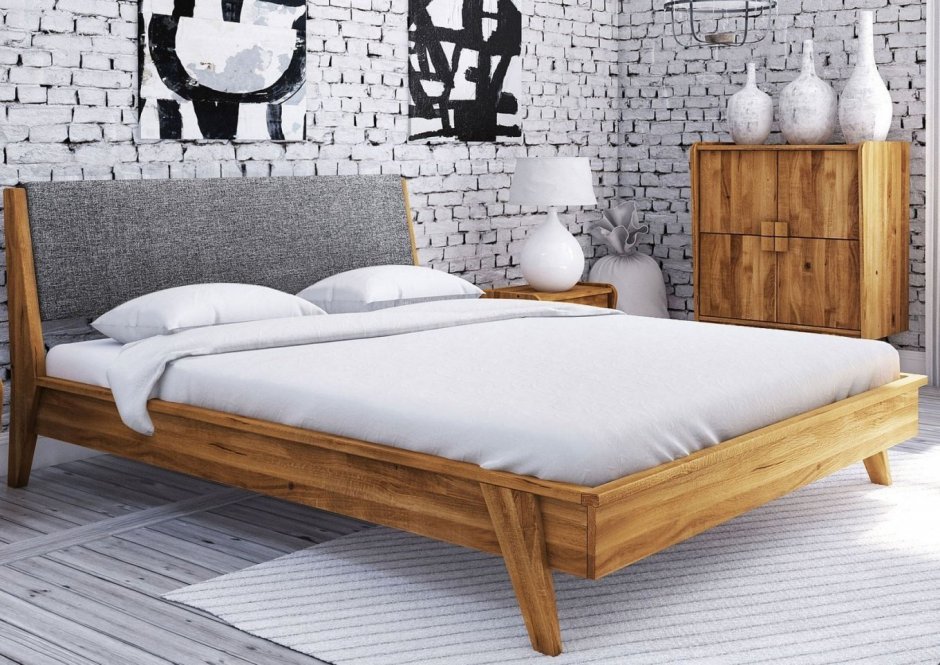 Кровать в стиле лофт из слэбов