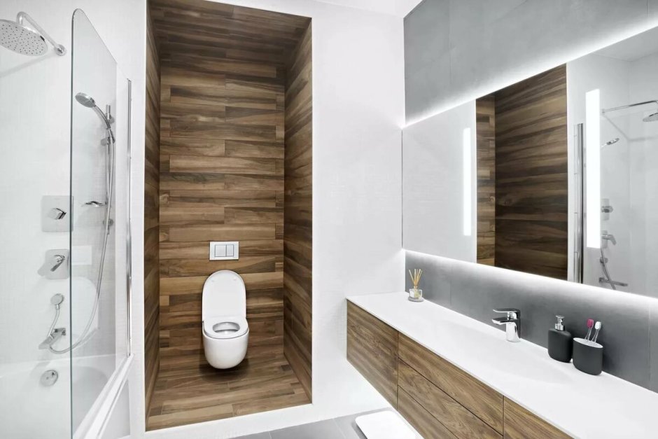 Серый санузел в современном стиле