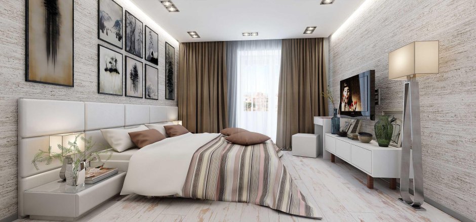 Декоративная штукатурка в спальне