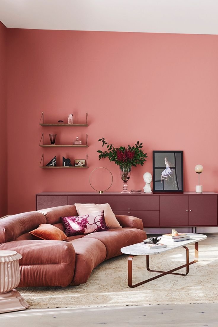 Интерьер в пудровых тонах