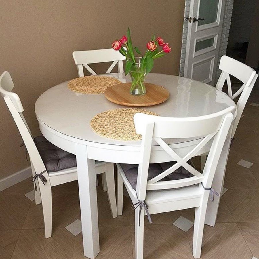 Bjursta БЬЮРСТА раздвижной стол, белый 115/166 см