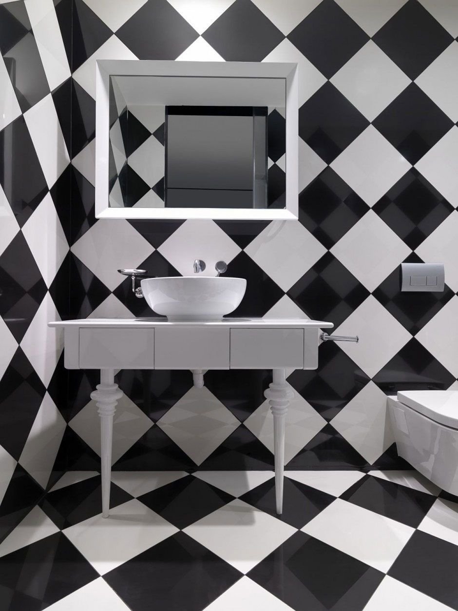 Черно белая плитка