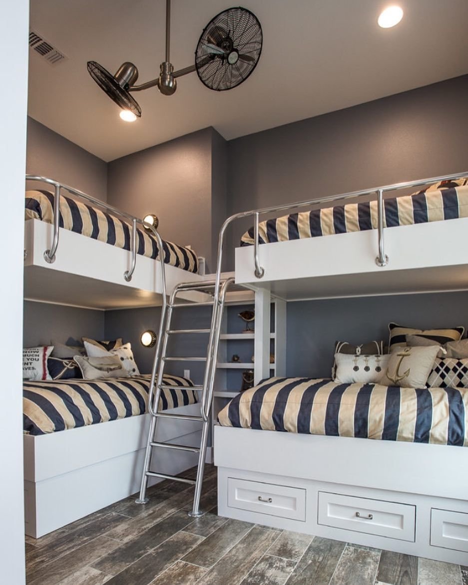 Спальня для разнополых детей с двухъярусной кроватью