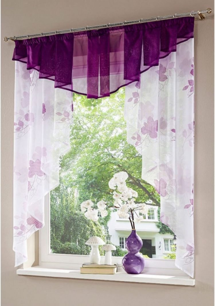 Шторы на кухню на широкое окно