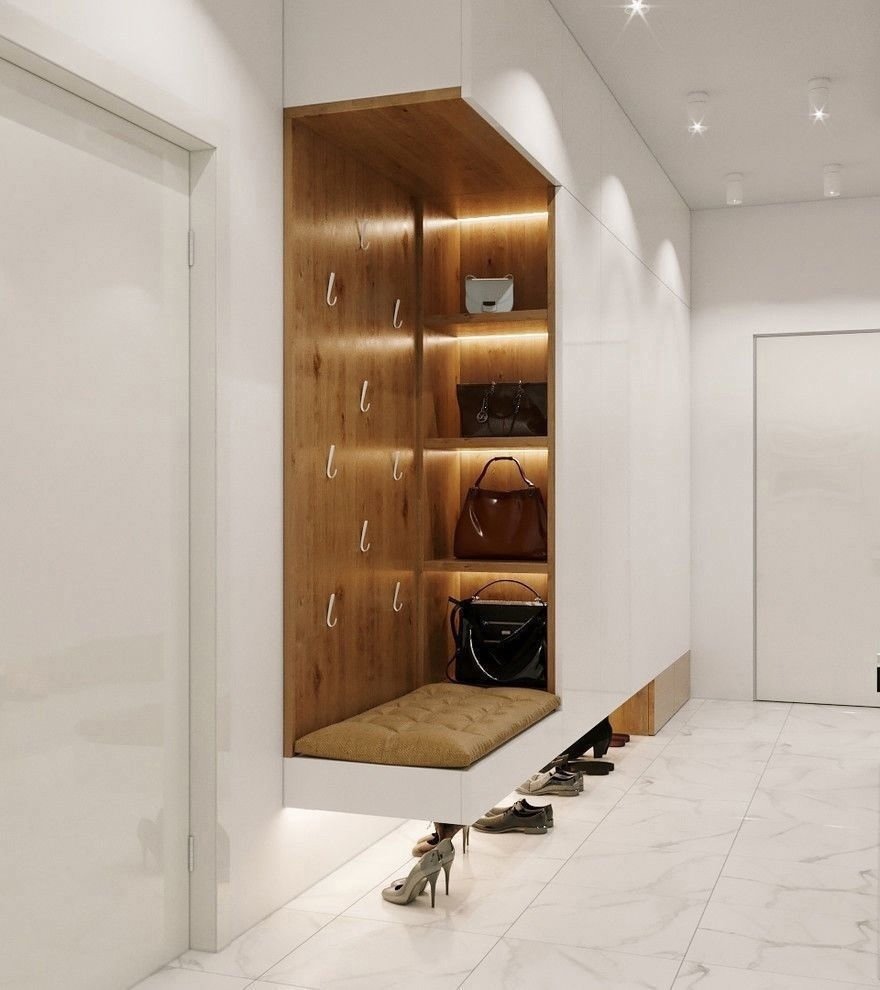 Современные прихожие для узких коридоров