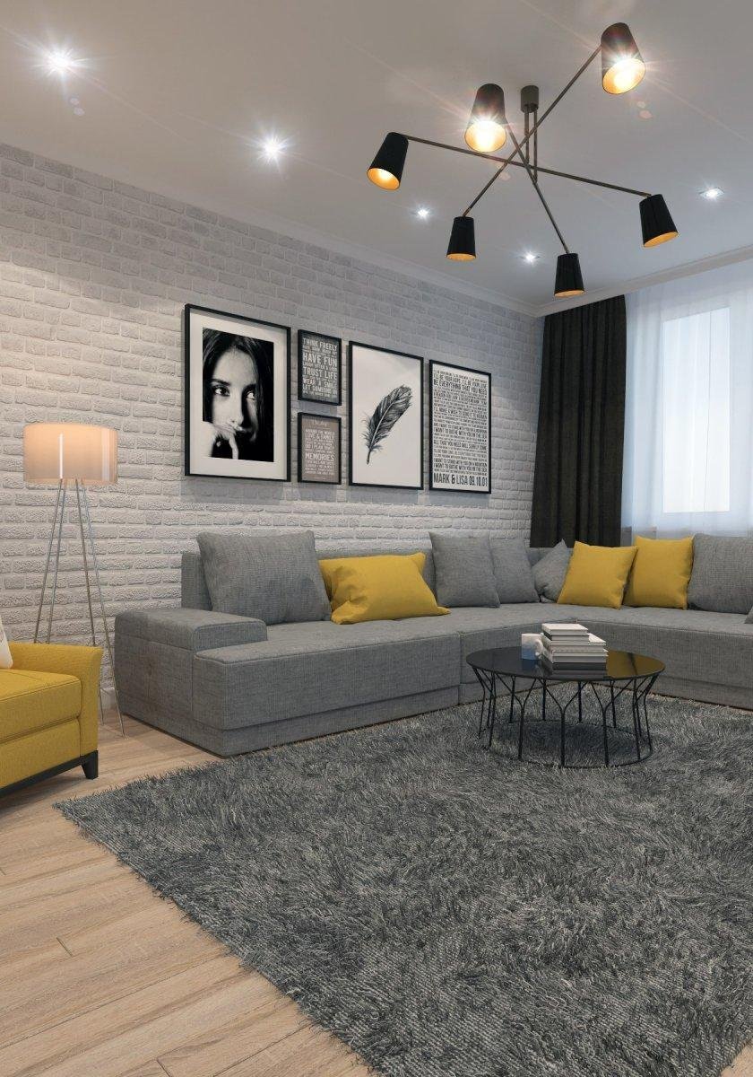 Гостиная в серых тонах