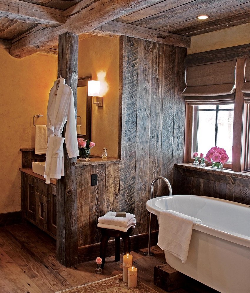 Ванная в деревенском стиле