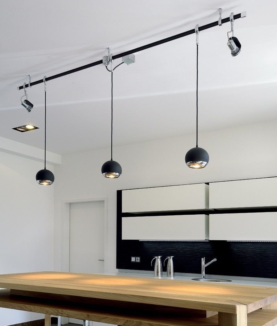 Подвесной магнитный шинопровод с поворотными светильниками 2метра