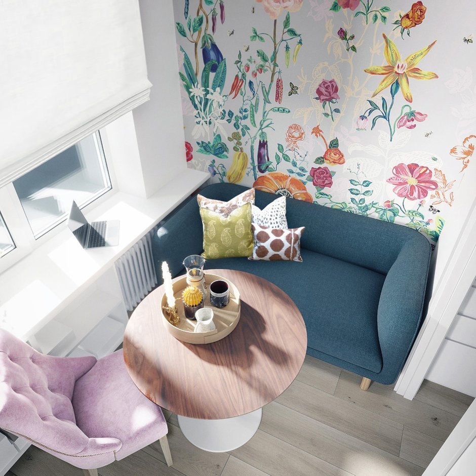 Интерьер кухни 5.5 кв.м с диванчиком