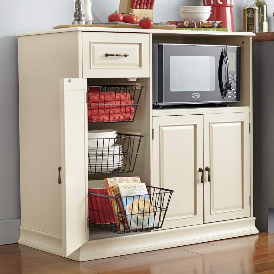 Комод для микроволновки на кухне