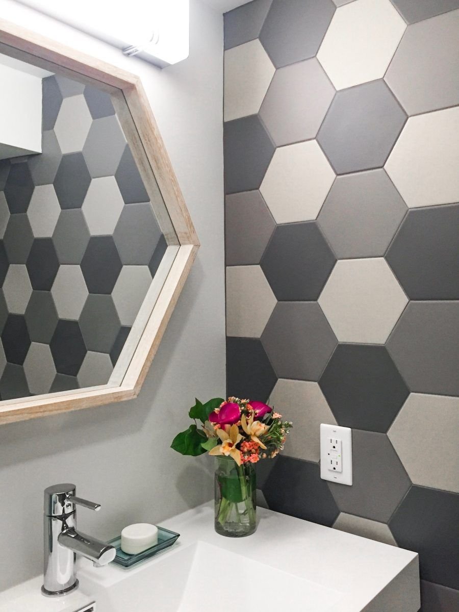 Шестигранная плитка в ванной