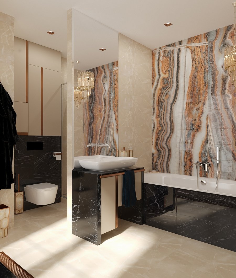 Ванная комната Оникс и дерево