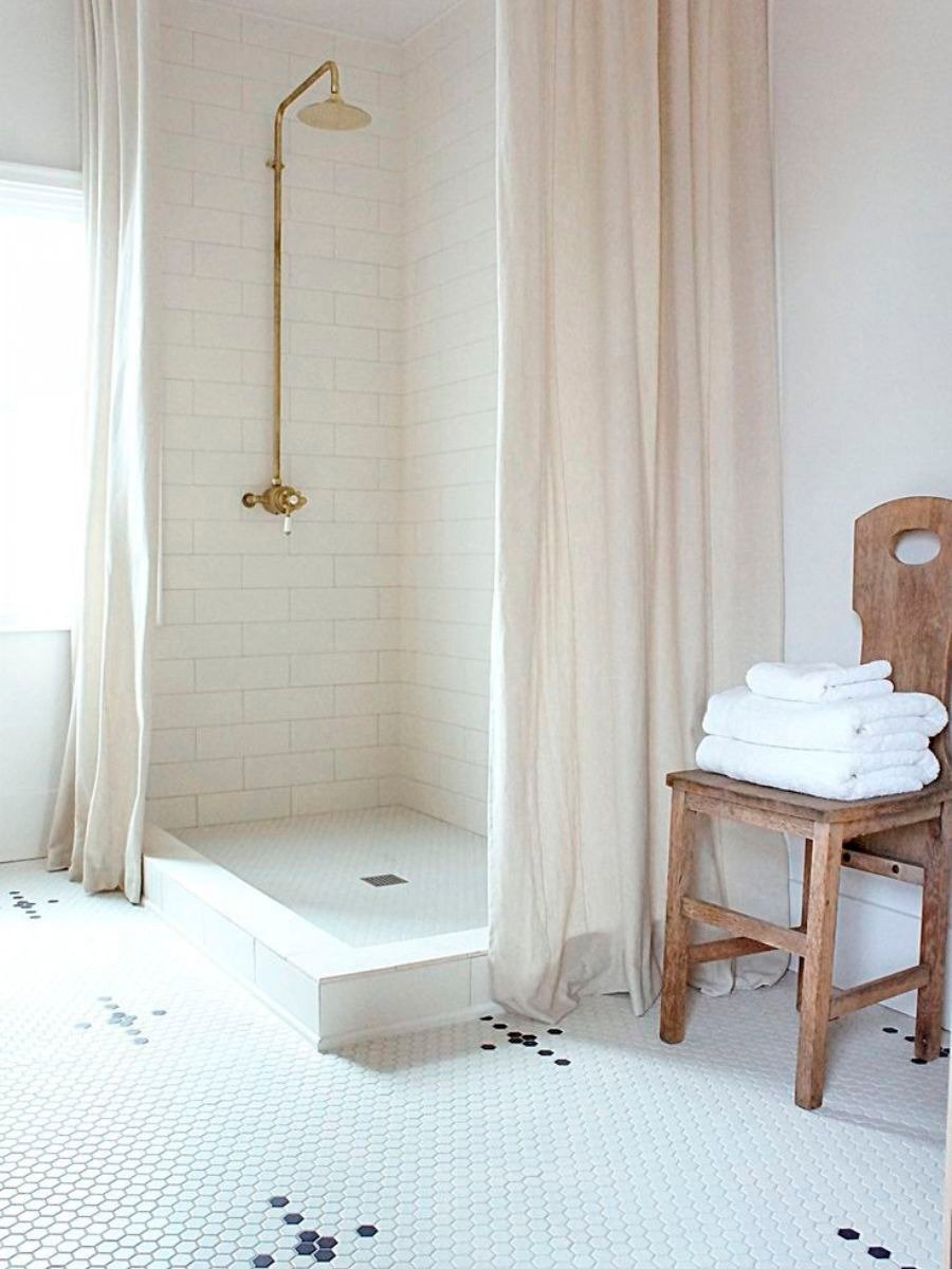 Душевая со шторкой без поддона