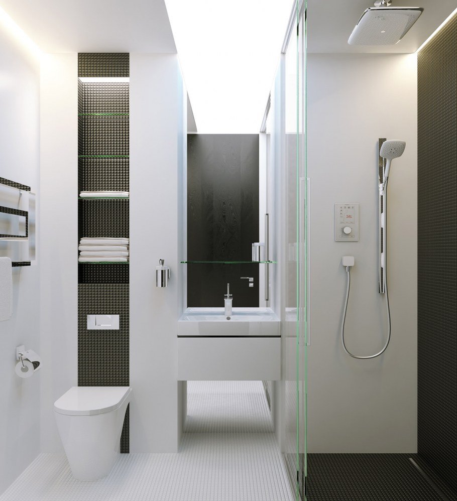 Полочки в ванную комнату над ванной