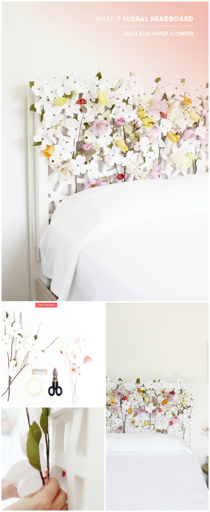 Цветочный декор над кроватью