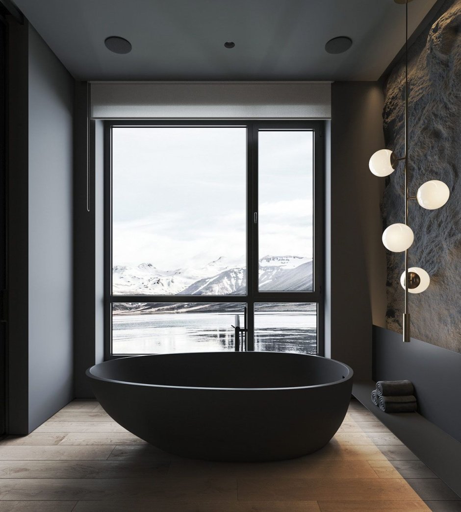 Стена скала в интерьере