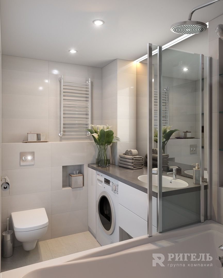 Интерьер небольшой ванной