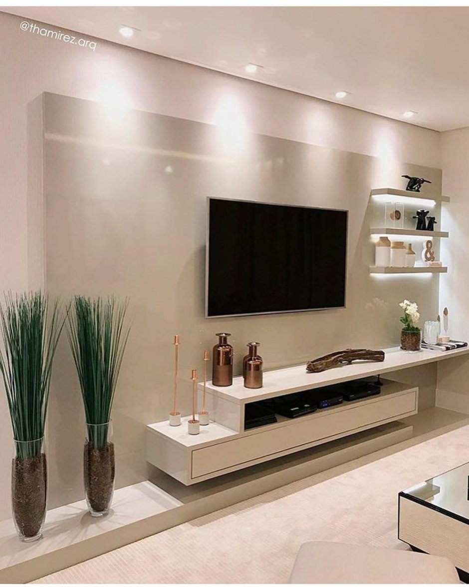 ТВ зона декоративная штукатурка