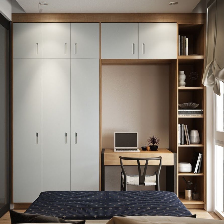 Шкаф в спальню с рабочим местом
