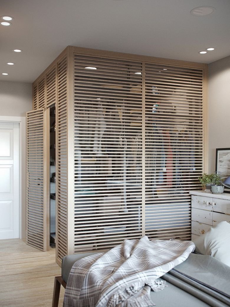 Реечные двери для гардеробной