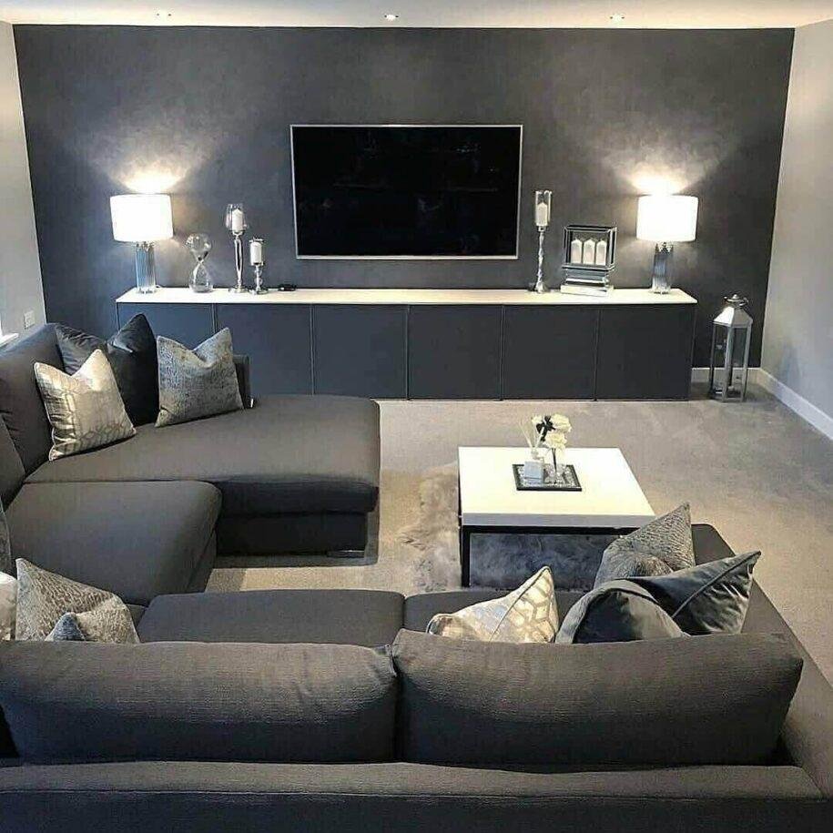 Гостиная в серых тонах