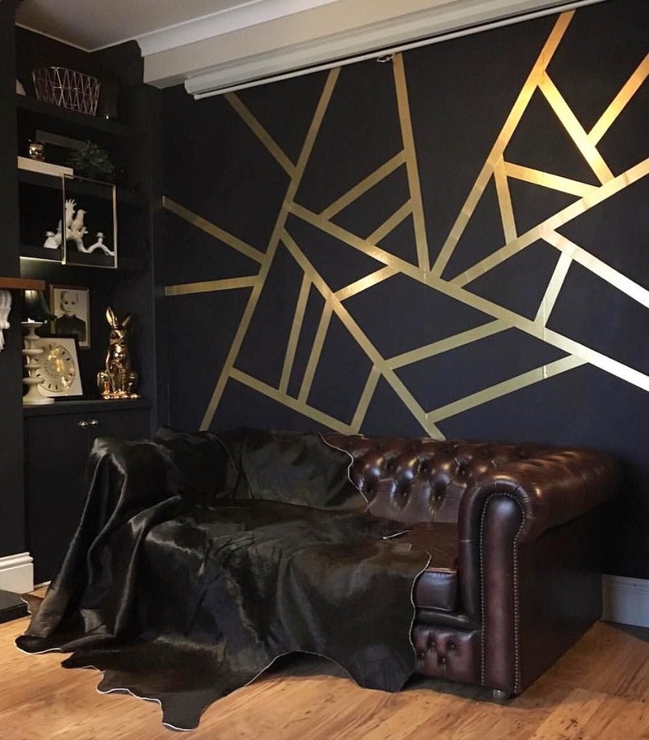 Черно золотой декор для стен
