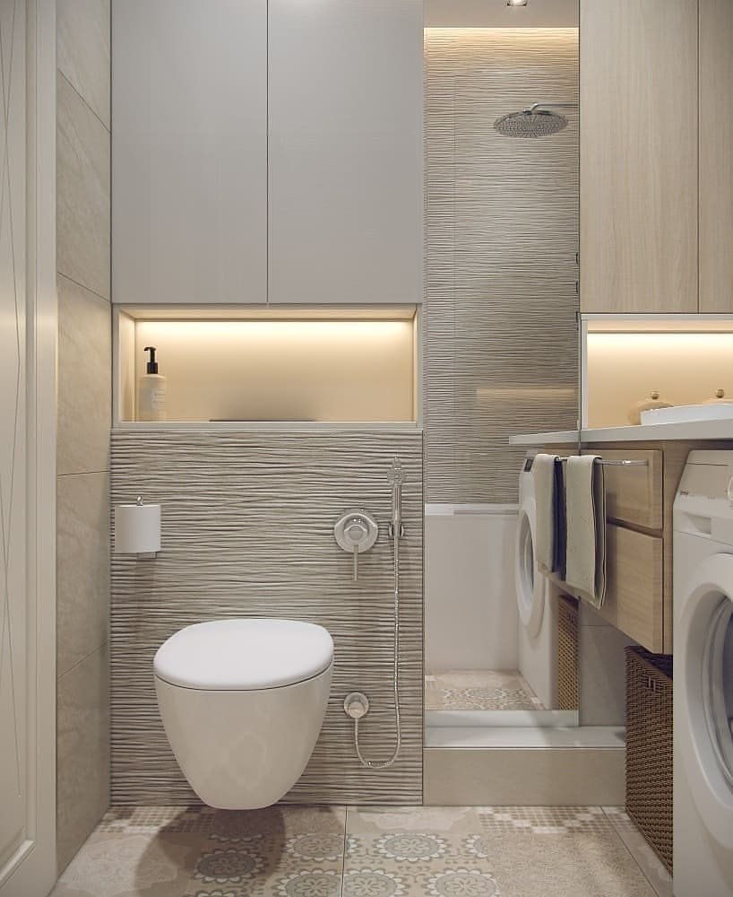 Интерьер ванной комнаты 4 кв.м