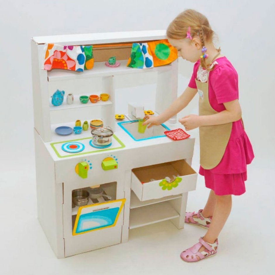 Кухня из картона для ребенка