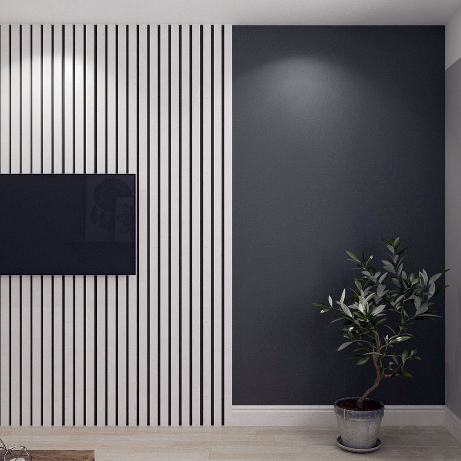 Гипсовая 3д панель рейка