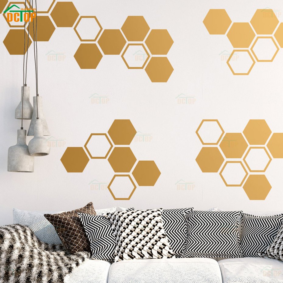 Декор стен шестиугольниками