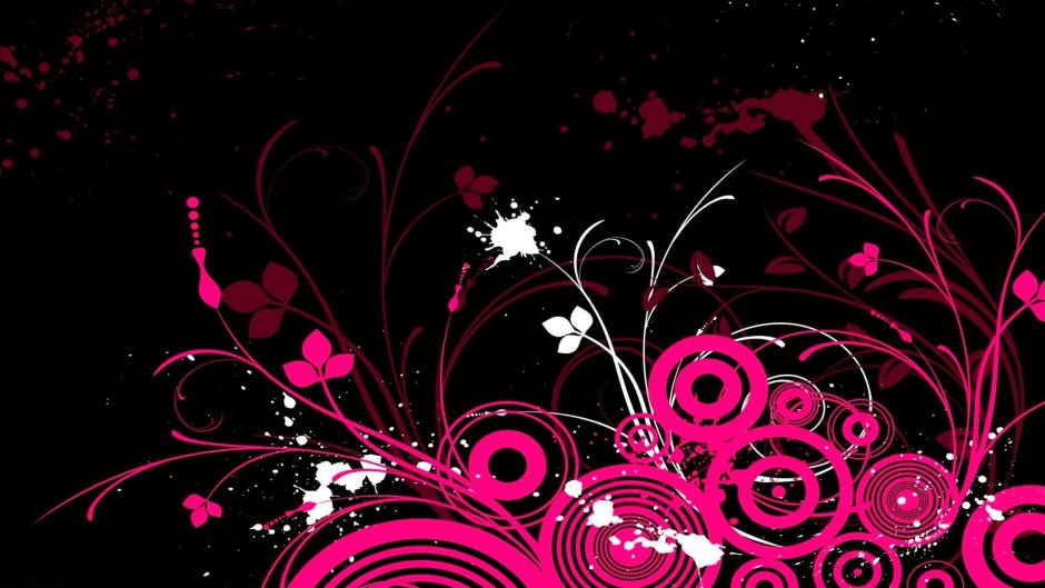 Яркие узоры на черном фоне