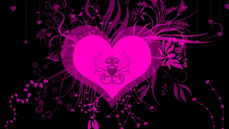 Сердце на розовом фоне